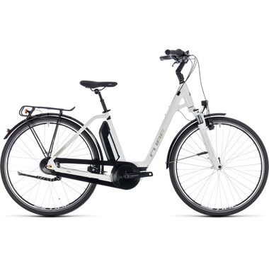 Bicicleta de viaje eléctrica CUBE TOWN HYBRID ONE 400 EASY ENTRY Blanco 2018 0